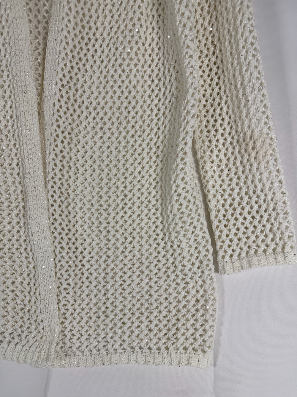 JOIE Women’s Size S Sweater Cardigan Hooded Open Front Sparkly Shimmer Knit - Picture 3 of 13